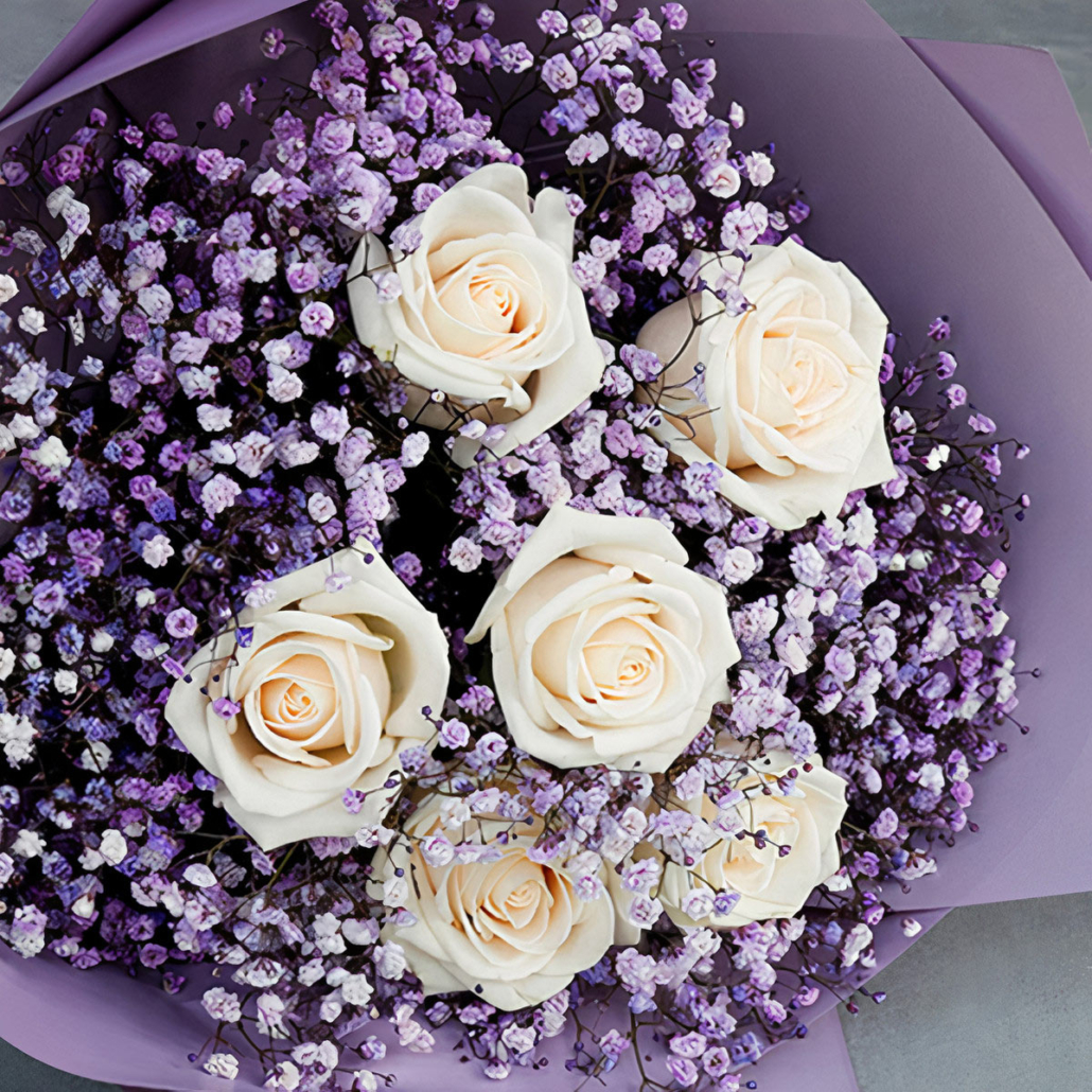 Purple Baby's Breath Flower Bouquet - China Flower Delivery - Rén Gifts