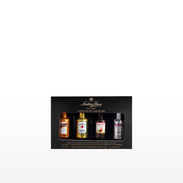 Anthon Berg's 4-Piece Dark Liqueur Chocolates, 62g. Ideal for distinctive gift delivery in China.