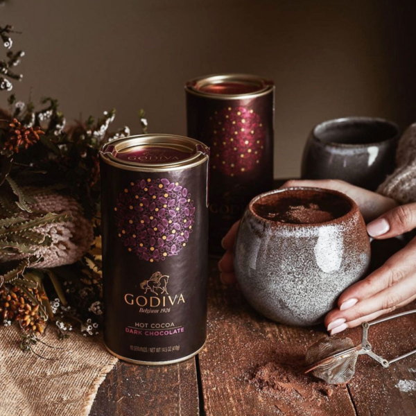 Godiva Dark Chocolate Hot Cocoa 410g. Comforting Belgian hot chocolate mix for China.