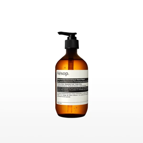 Aesop Resurrection Aromatique Hand Wash 500ml, a blend of essential oils to rejuvenate hands - ideal for gift delivery to China.