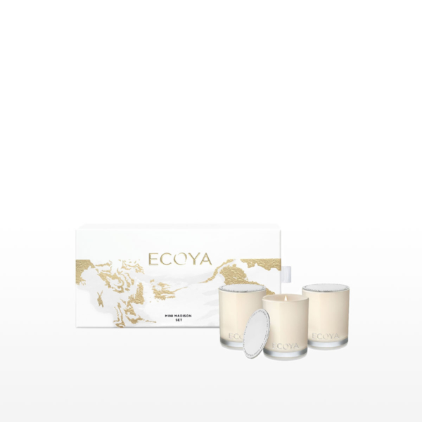 Mini Madison Candle Set 80g x 3 by Ecoya. Trio kiwi fragrance candles for China.