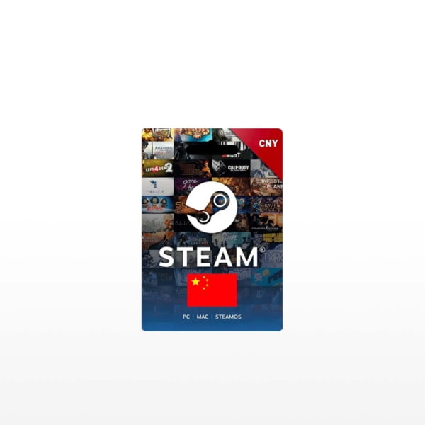 Steam Gift Card China against white background.